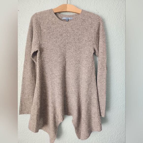 ANTONIO MELANI Oatmeal Tan Beige Ribbed Sweater - Picture 1 of 8